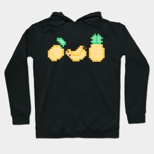 Kawaii Pixel Art Pastel Yellow Fruit Design Hoodie